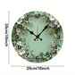 Romantic Green Wreath Wooden Silent Wall Clock – Home & Office Decor
