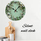 Romantic Green Wreath Wooden Silent Wall Clock – Home & Office Decor