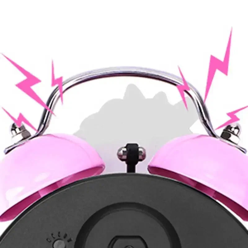 Pink Unicorn Kids Alarm Clock – Cute Double Bell Desk Clock with Backlight