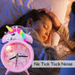 Pink Unicorn Kids Alarm Clock – Cute Double Bell Desk Clock with Backlight