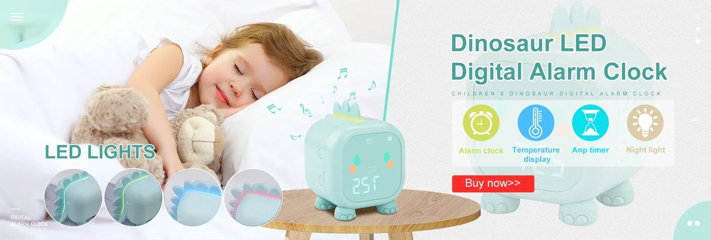 Pink Unicorn Kids Alarm Clock – Cute Double Bell Desk Clock with Backlight