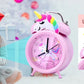 Pink Unicorn Kids Alarm Clock – Cute Double Bell Desk Clock with Backlight